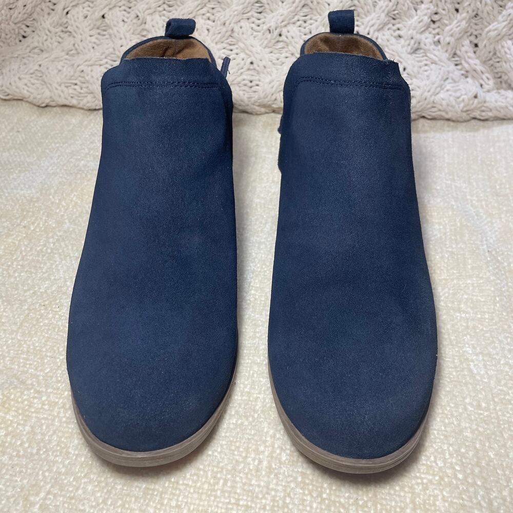TOMS Women's Dahlia Ankle Boot in Navy Suede/Heritage Canvas SIZE 8.5 - Picture 2 of 9